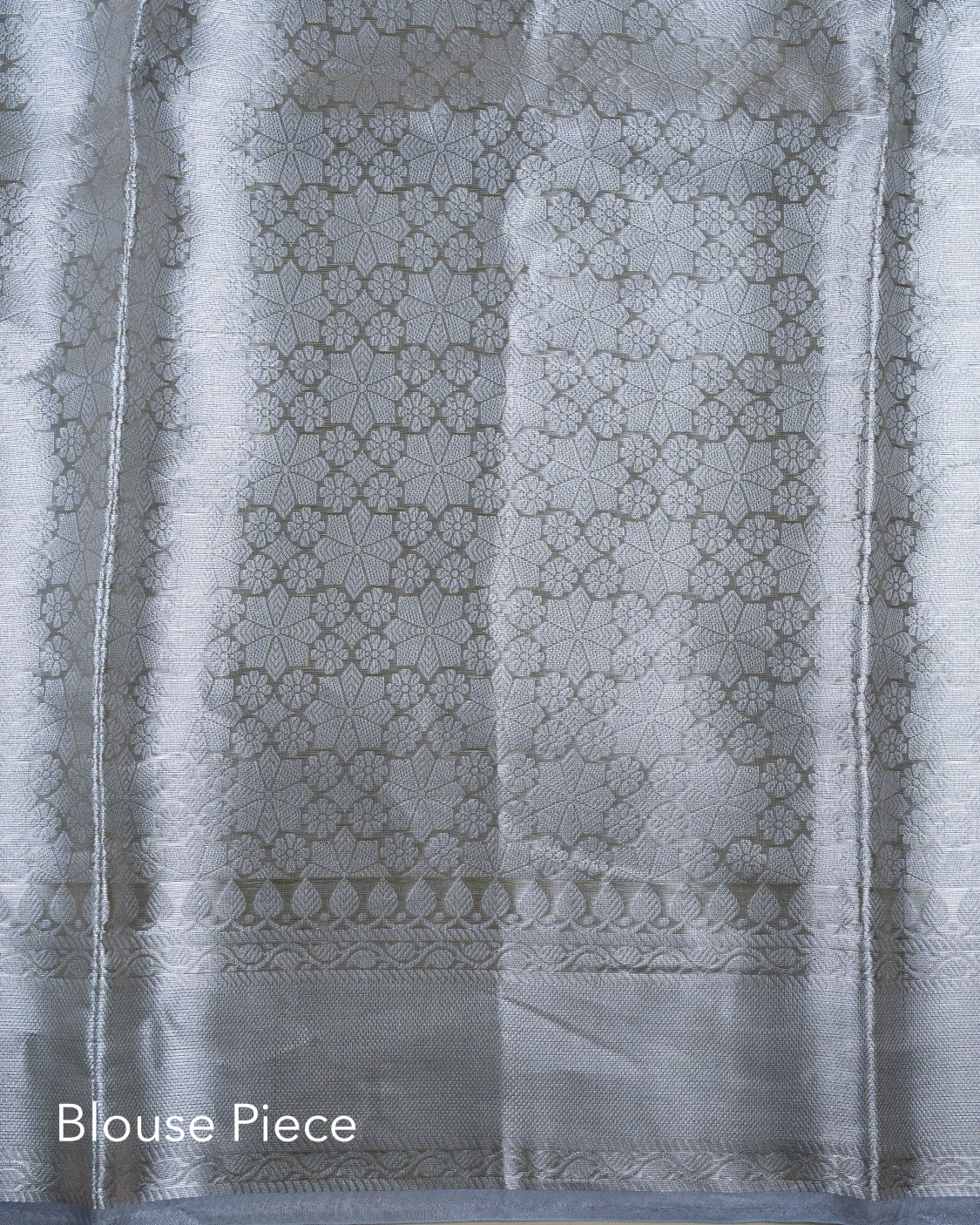 Liquid Silver - Moody Sky Blue Handwoven Pure Mulberry Brocade Silk Saree
