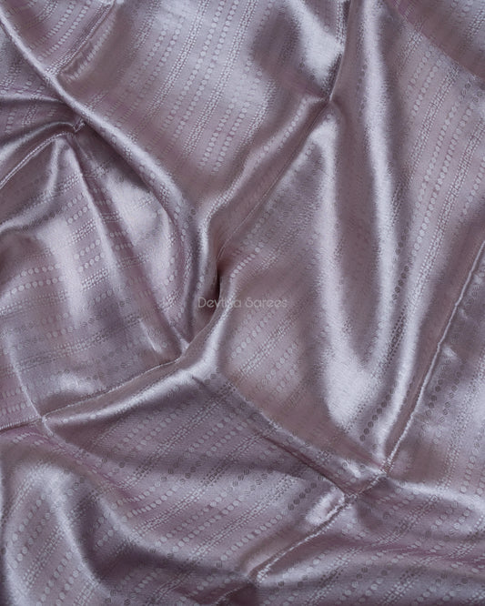 Liquid Silver - Lavender Handwoven Pure Mulberry Brocade Silk Saree