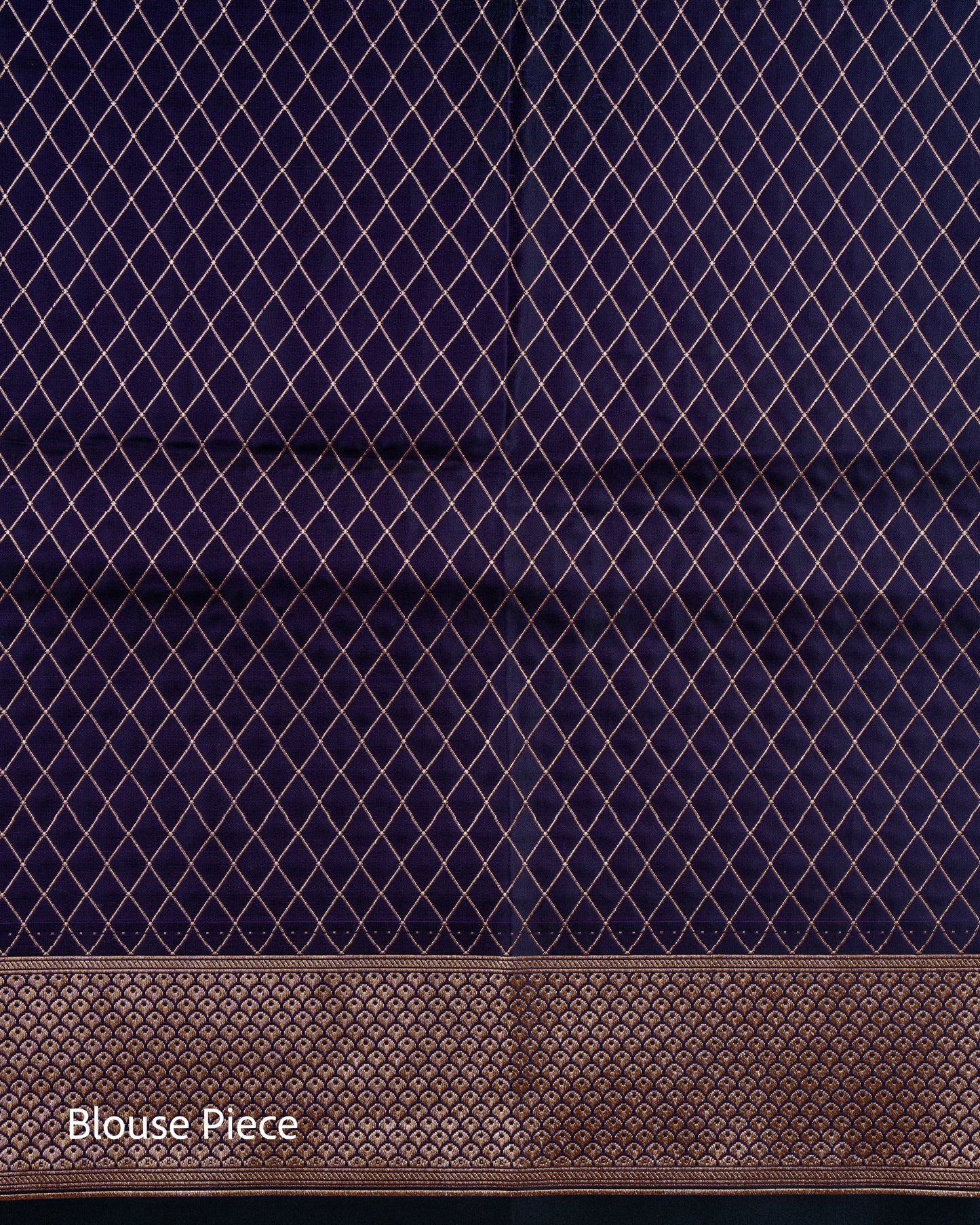 Royal Indigo Banarasi Mashru Katan Silk Saree zari border