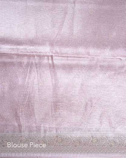 Liquid Gold - Pastel Lavender Handwoven Pure Mulberry Brocade Silk Saree