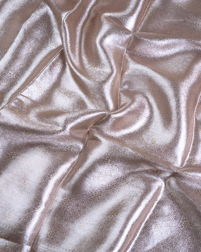 Liquid Gold - Pastel Lavender Handwoven Pure Mulberry Brocade Silk Saree