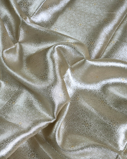 Liquid Gold - Pastel Sage Green Handwoven Pure Mulberry Brocade Silk Saree