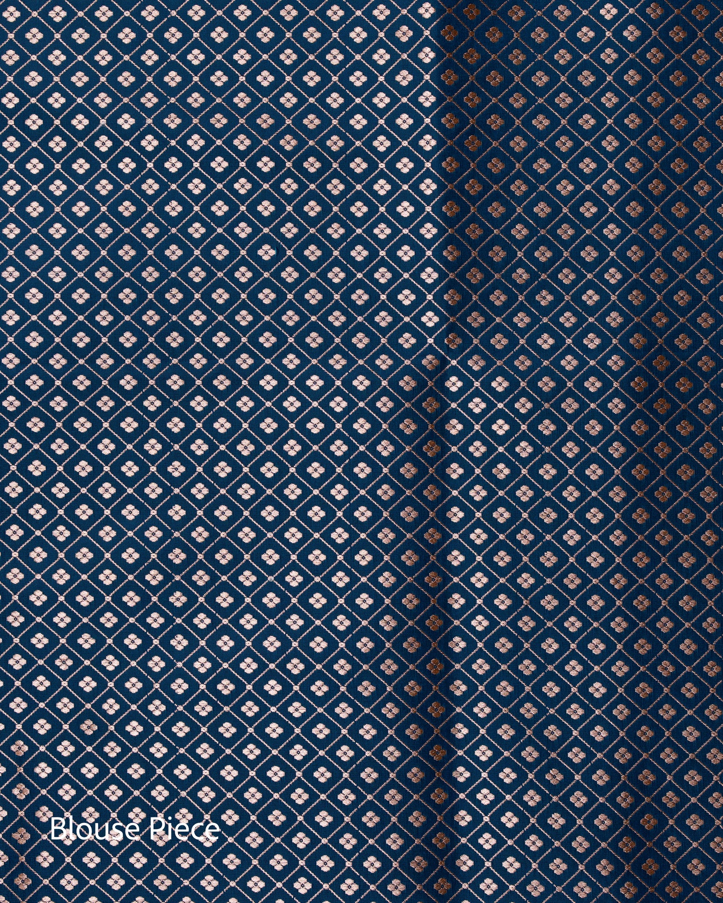 Midnight Blue Banarasi Mashru Katan Silk Saree with buttas