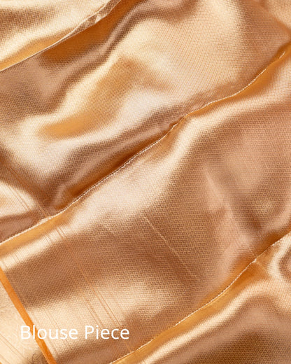 Orange Pure Handloom Mulberry Silk Saree - Silk by Zari