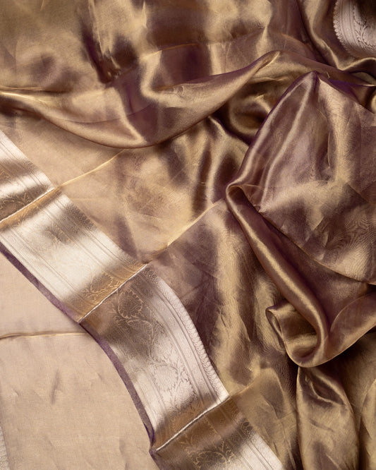 Purple Pure Handloom Mulberry Silk Saree - Silk by Zari