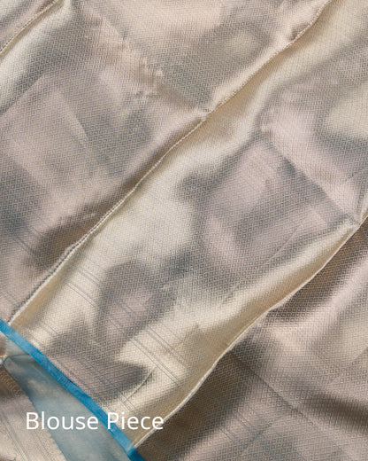 Radiant Blue Pure Handloom Mulberry Silk Saree - Silk by Zari