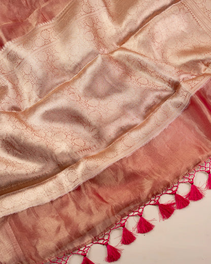 Rani Pink Pure Handloom Mulberry Silk Saree - Silk by Zari