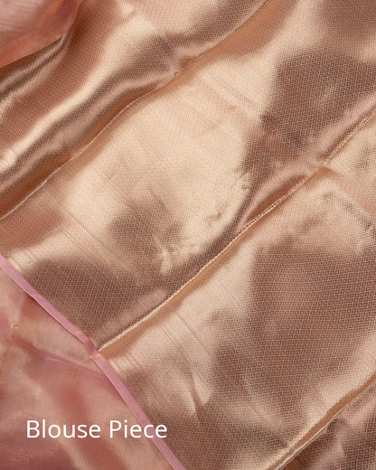 Pastel Pink Pure Handloom Mulberry Silk Saree - Silk by Zari