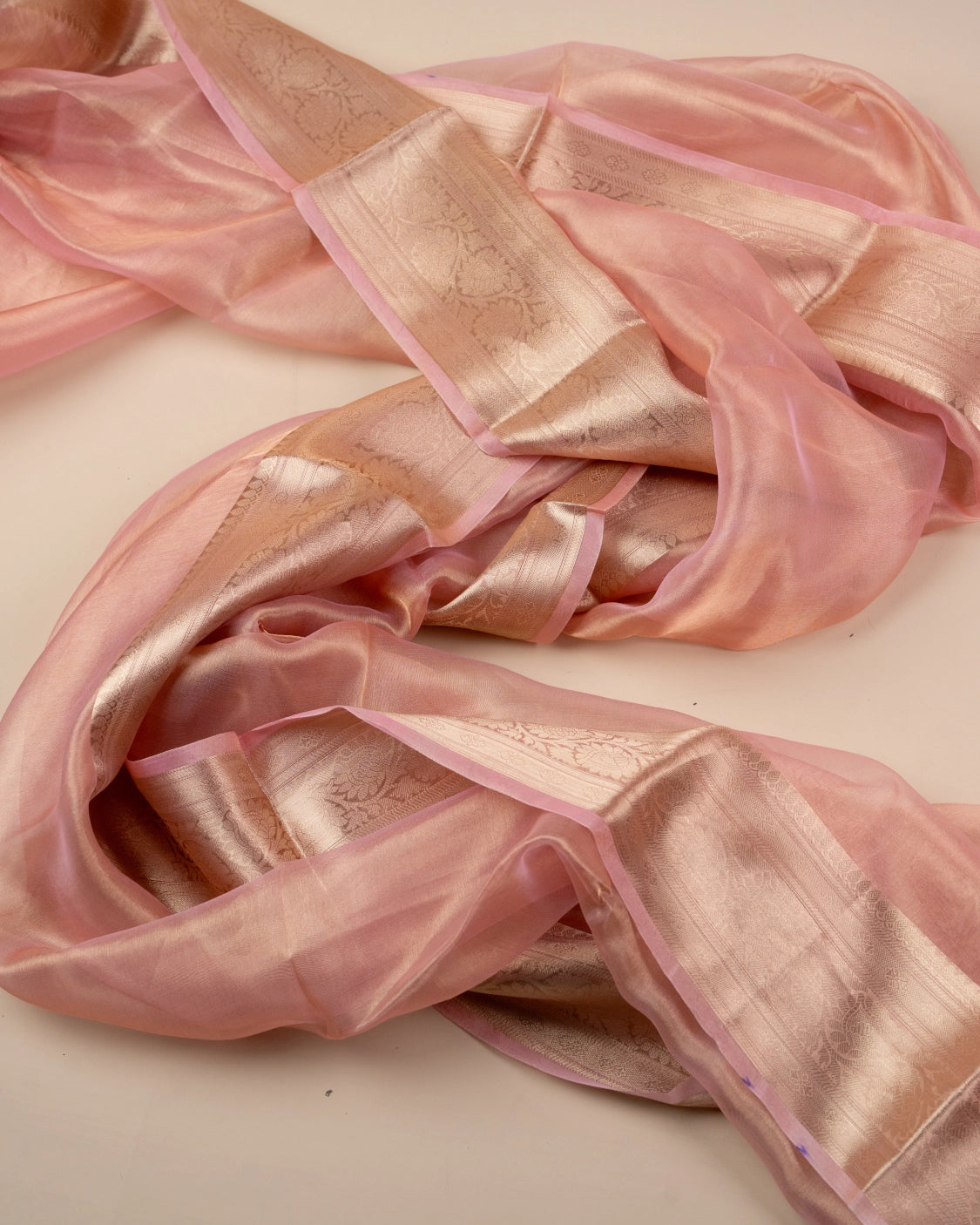 Pastel Pink Pure Handloom Mulberry Silk Saree - Silk by Zari