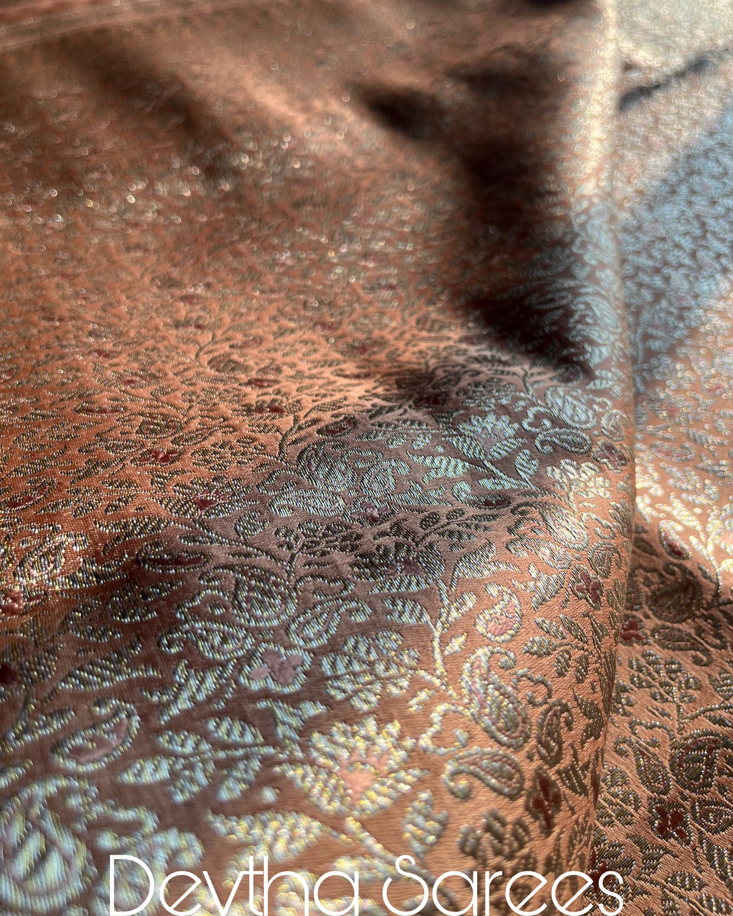 Premium Banarasi Katan Brocade Silk Saree [Design 11] [Pastel Mocha]