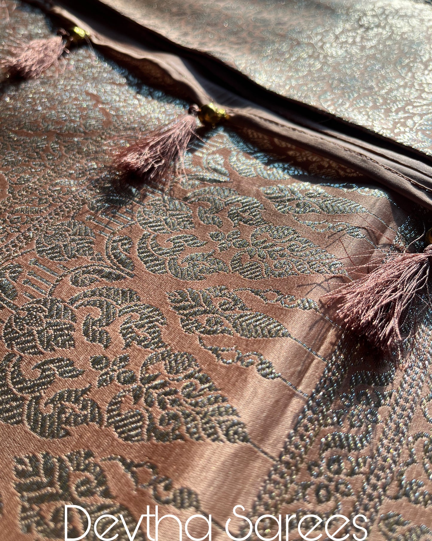 Premium Banarasi Katan Brocade Silk Saree [Design 11] [Pastel Mocha]