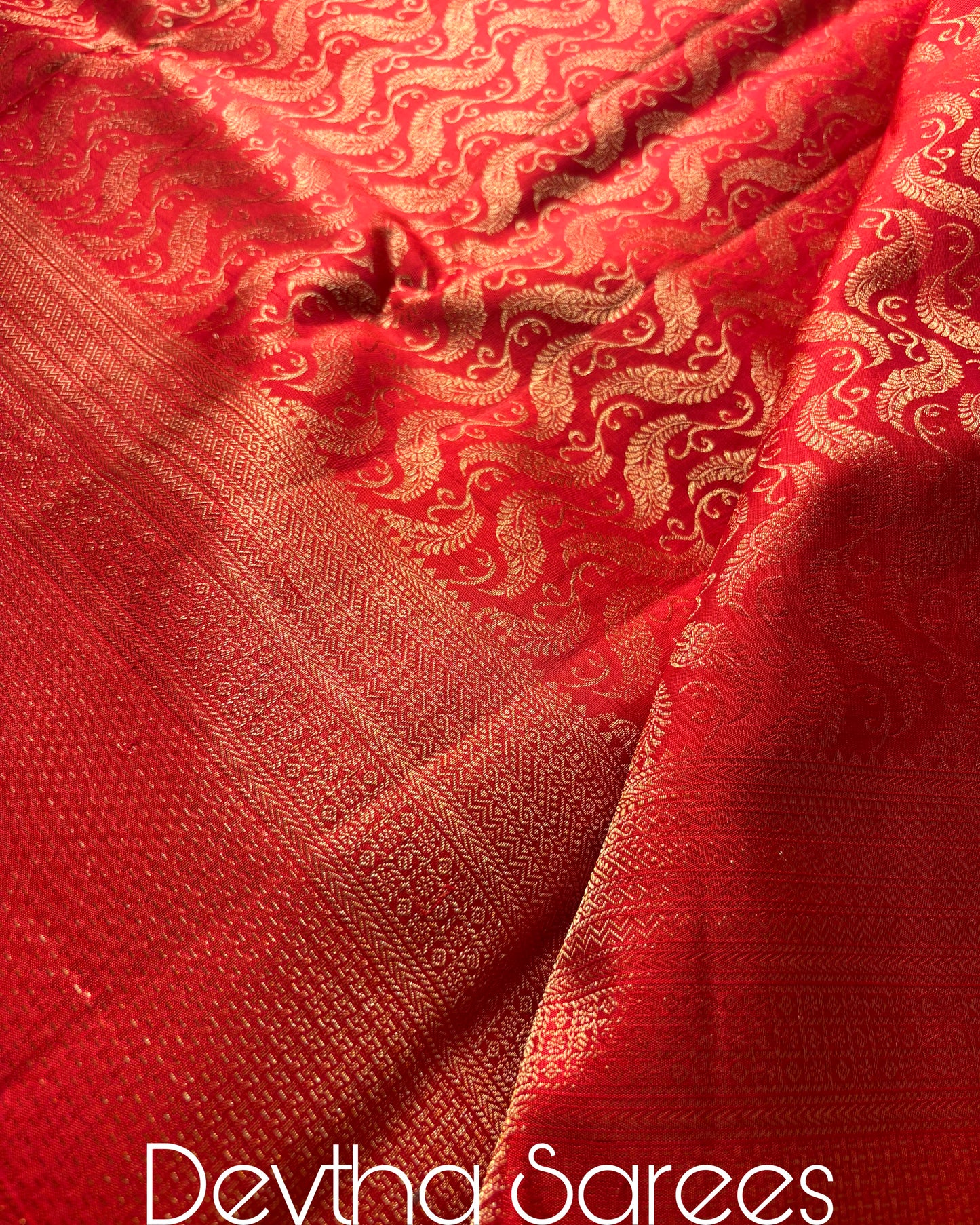 Premium Pure Kanchipuram Brocade Saree [Royal Red]