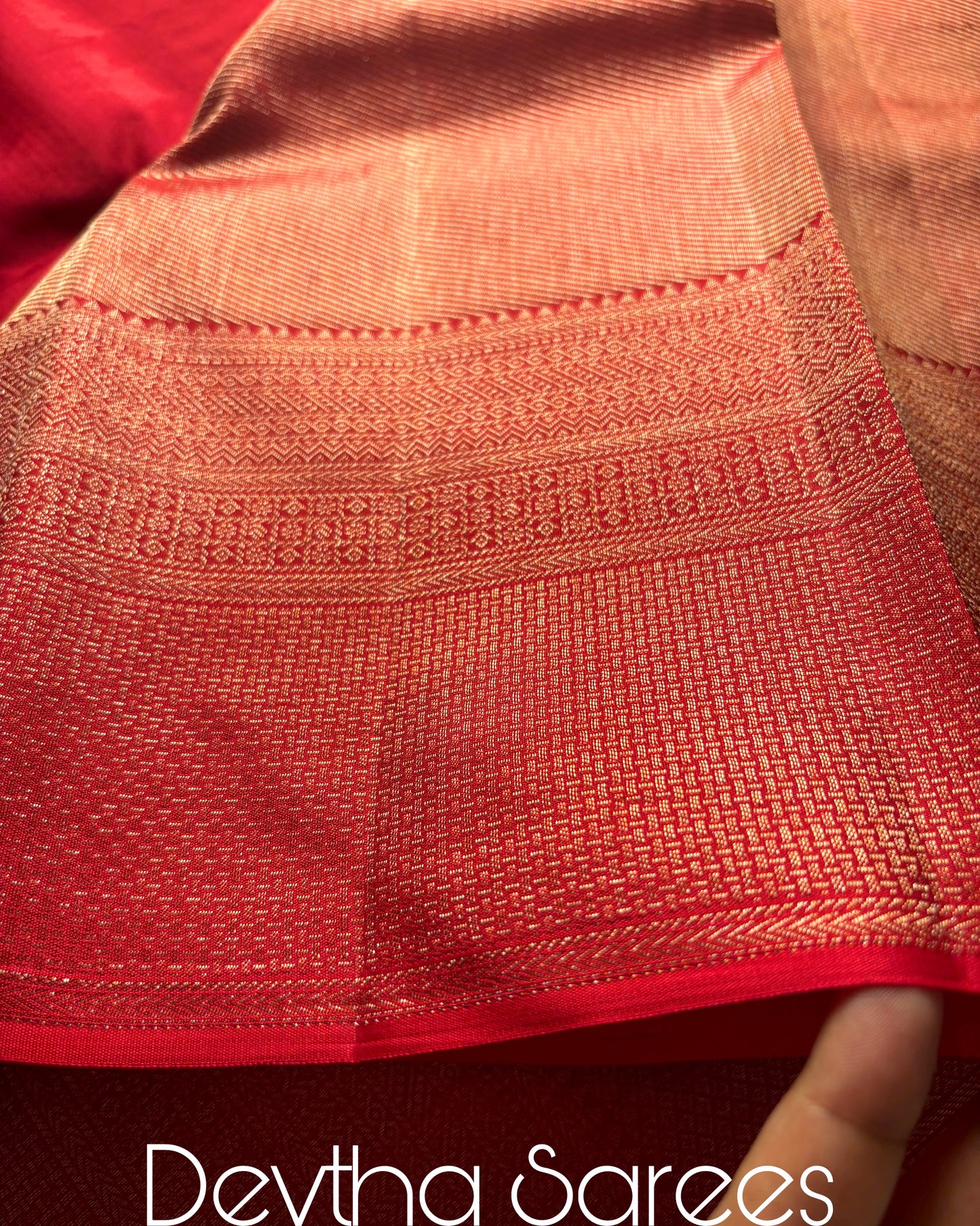 Premium Pure Kanchipuram Brocade Saree [Royal Red]