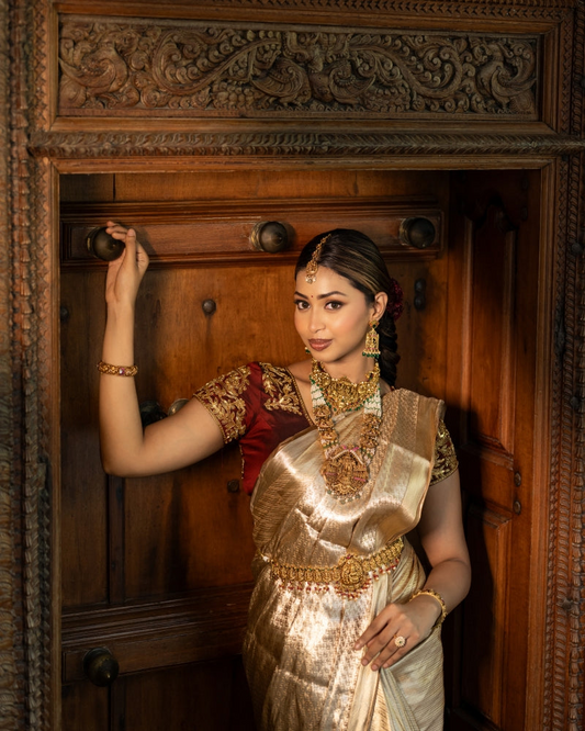 Liquid Gold - Collector's Edition Handwoven Pure Mulberry Brocade Silk Saree