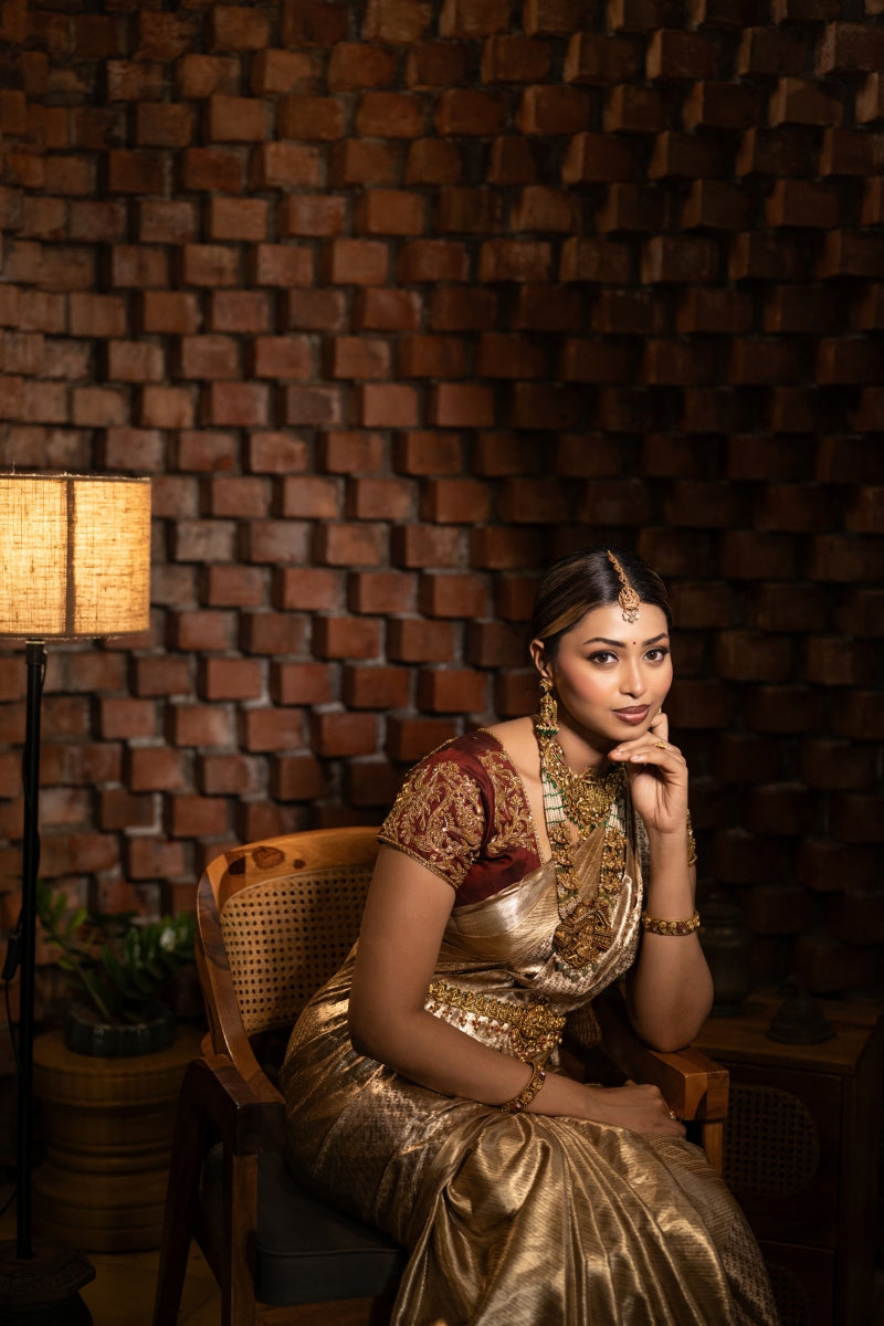 Liquid Gold - Collector's Edition Handwoven Pure Mulberry Brocade Silk Saree