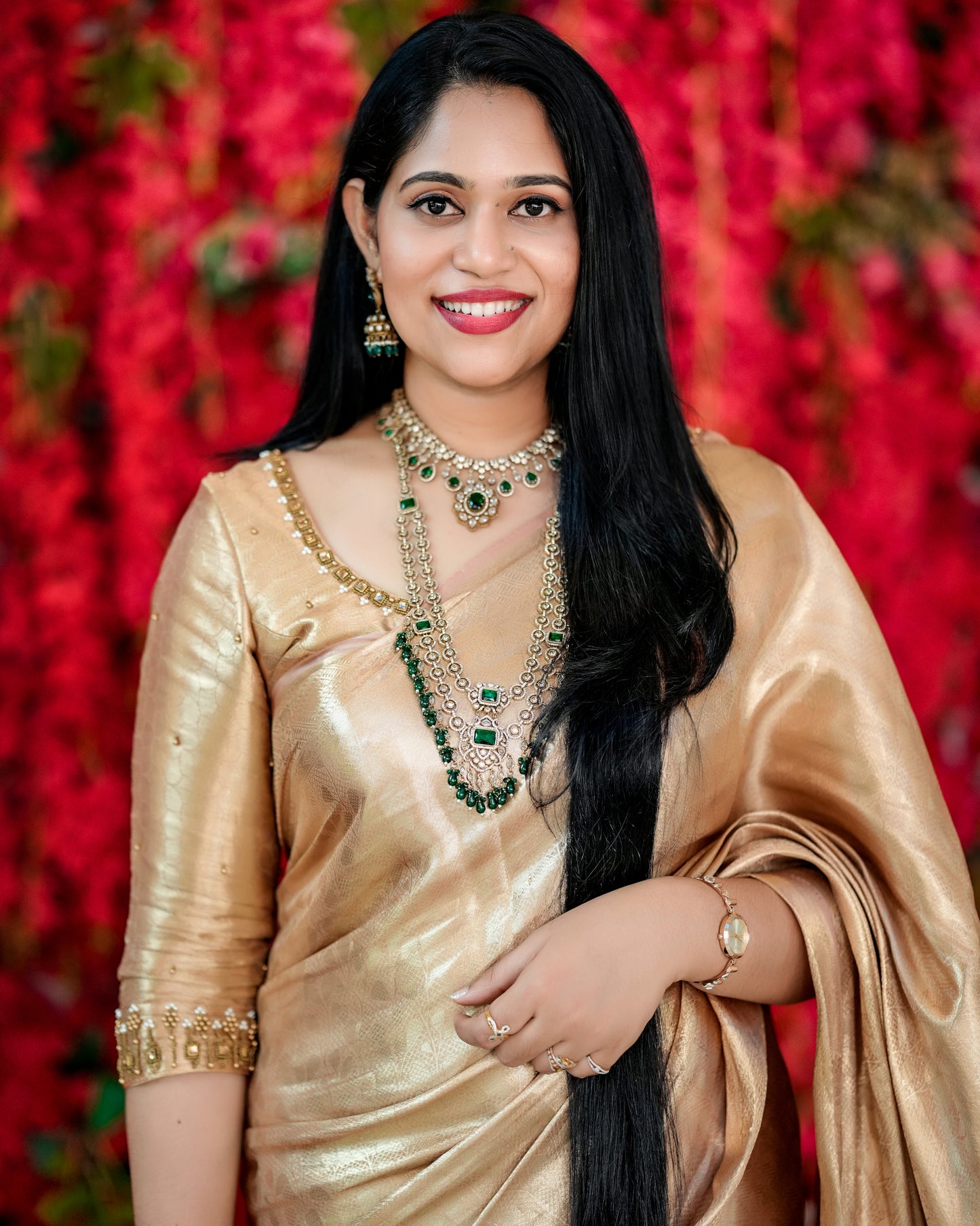 Liquid Gold - Powder Peach Handwoven Pure Mulberry Brocade Silk Saree